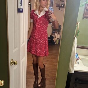 Floral Red skirt and top set